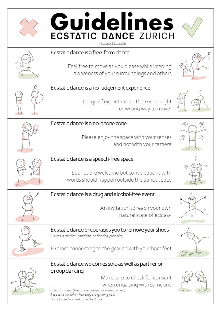 Ecstatic dance guidelines